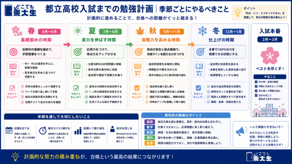 都立高校合格発表に向けた逆算スケジュールの立て方